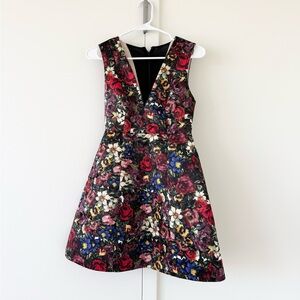 Alice + Olivia Floral V Neck Dress
